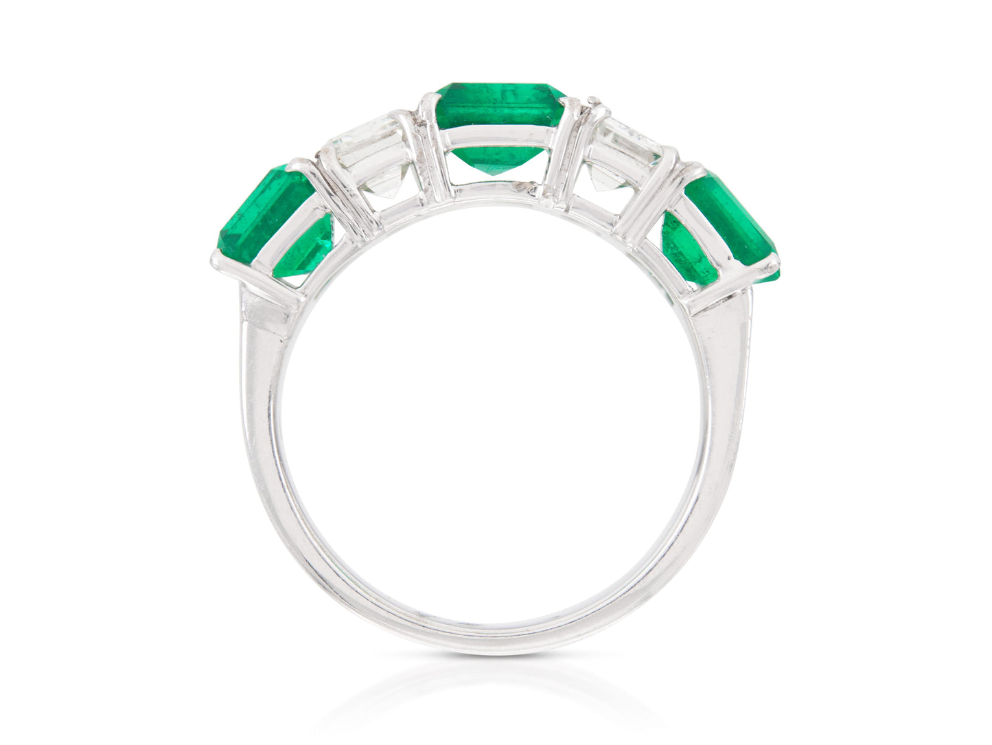 3.91 Carat Emerald & 1.51 Carat Diamond Ring