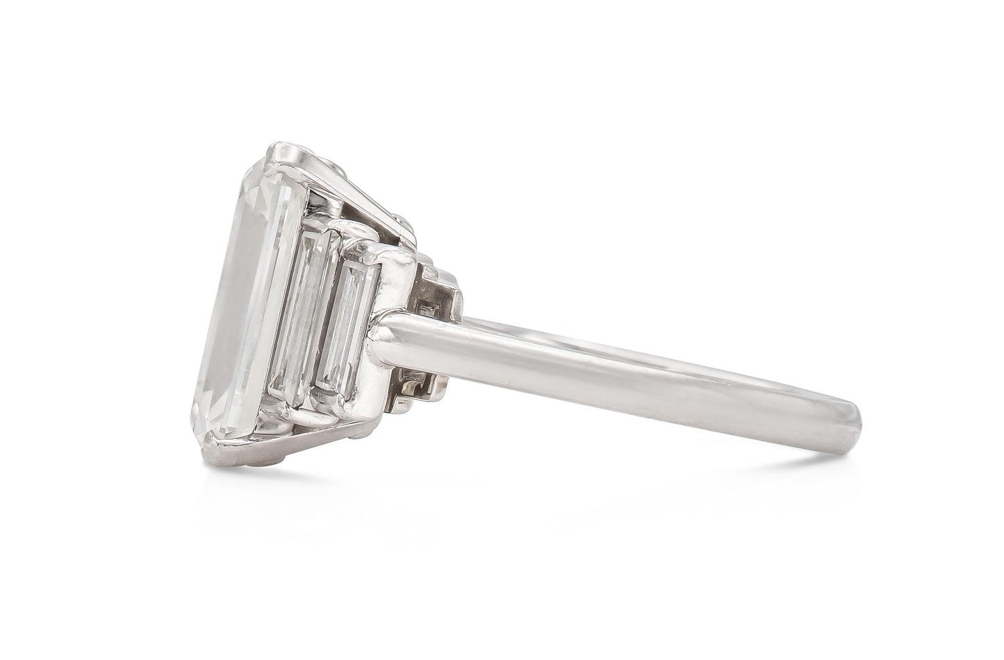 5.01 Carat Emerald Cut Diamond Engagement Ring