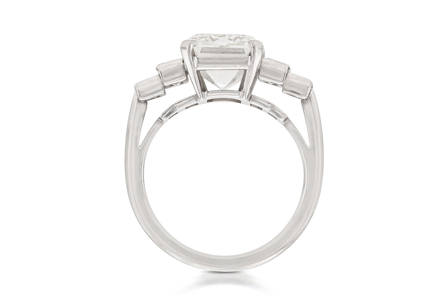 5.01 Carat Emerald Cut Diamond Engagement Ring