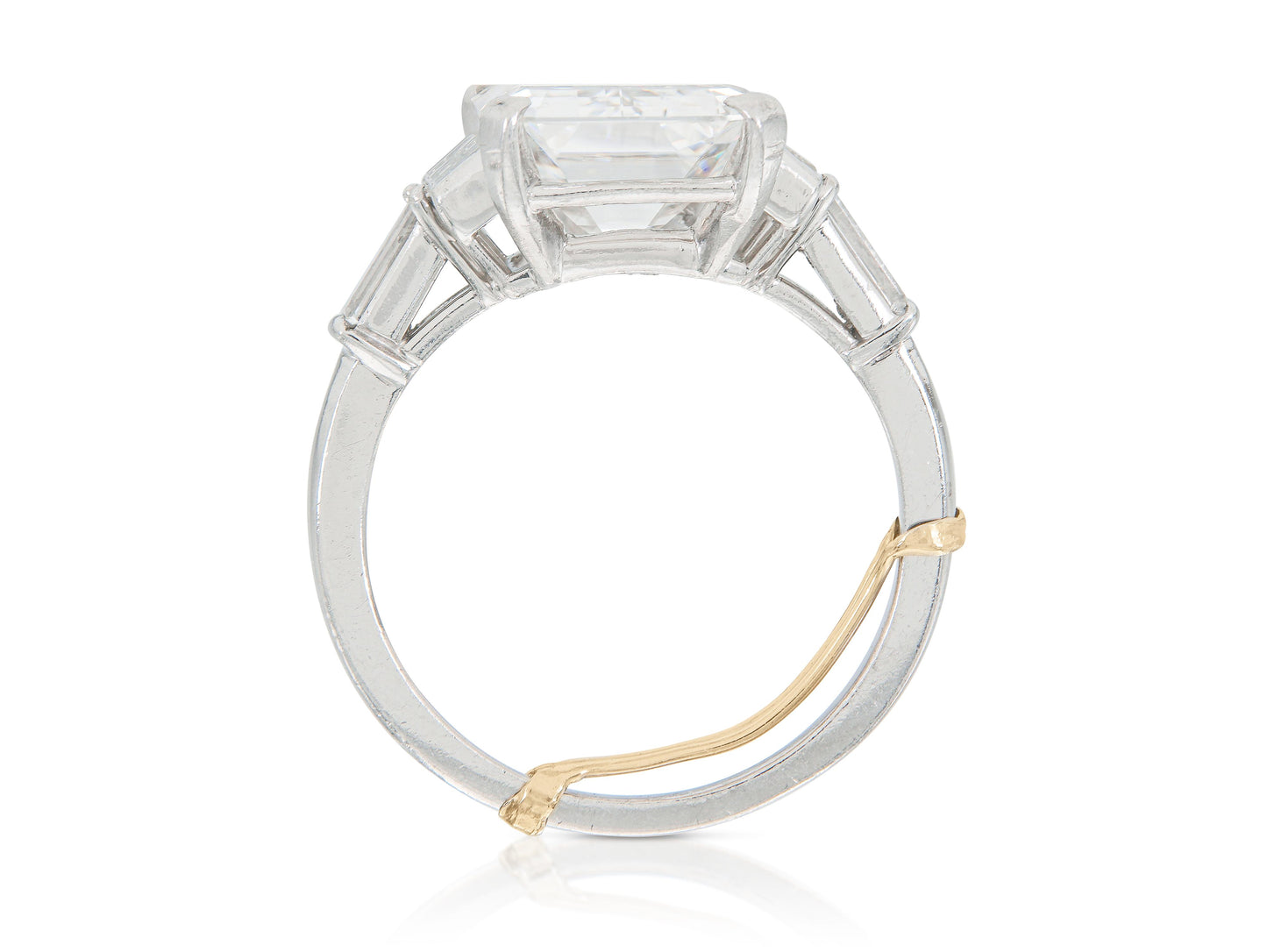 5.45 Carat Emerald Cut Diamond Engagement Ring