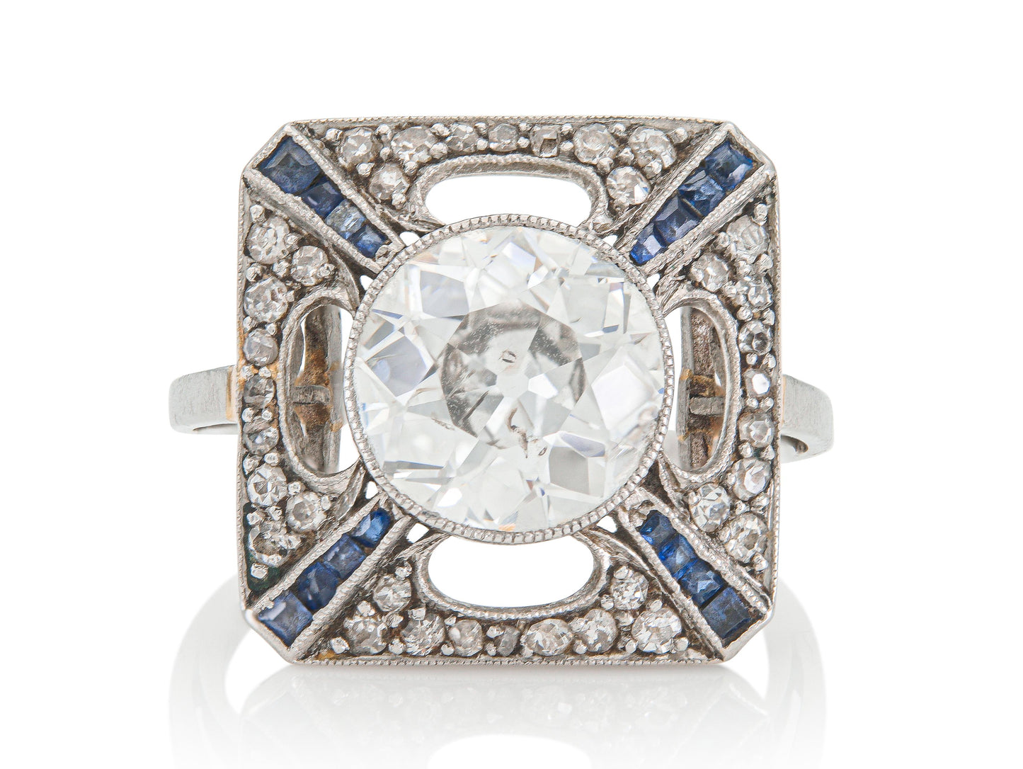 Antique Art Deco 1920s 2.00 Carat Old European Cut Diamond Engagement Ring