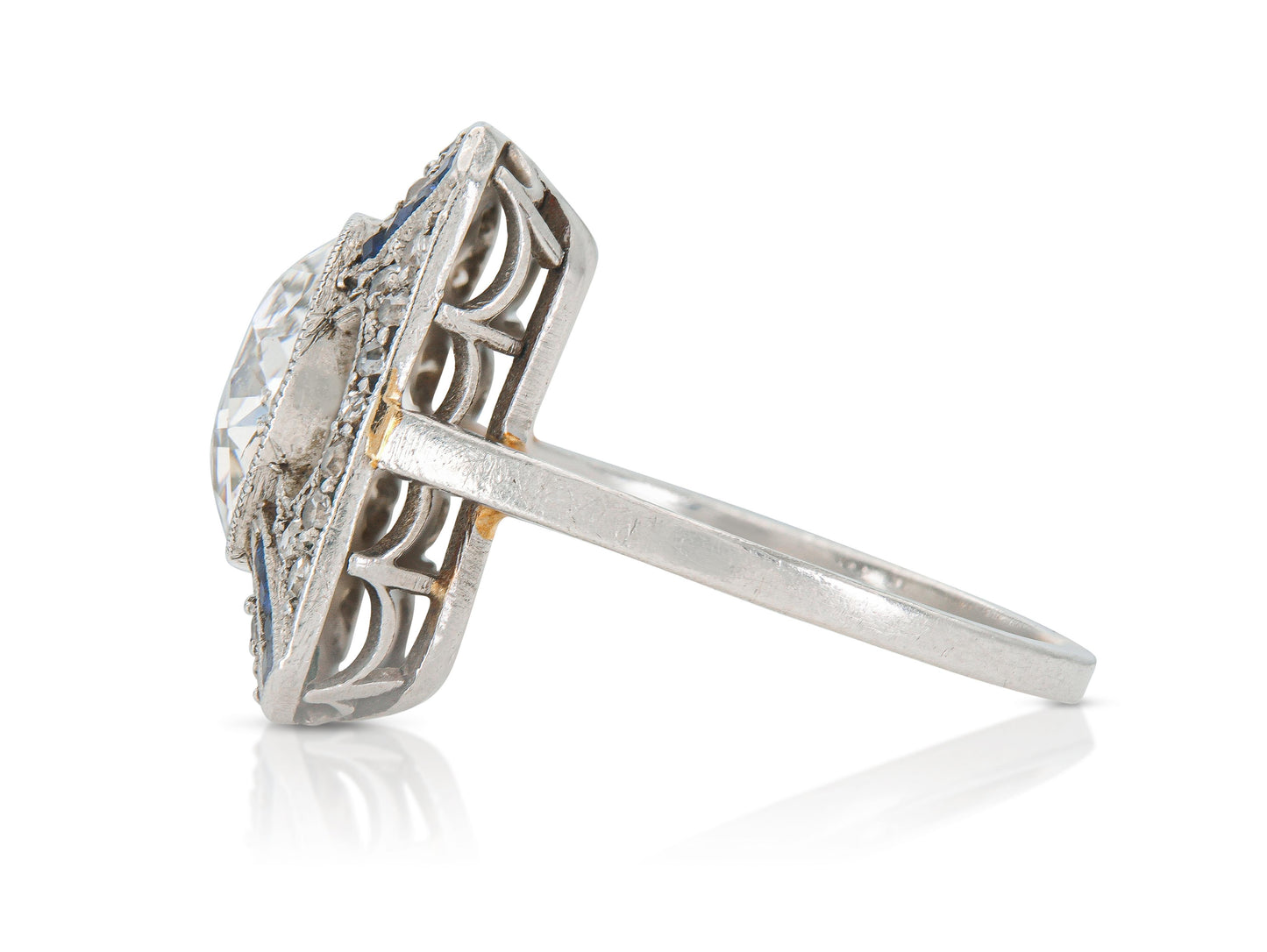 Antique Art Deco 1920s 2.00 Carat Old European Cut Diamond Engagement Ring