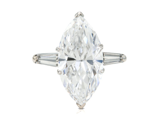 6.74 Carat Marquise Cut Diamond Engagement Ring
