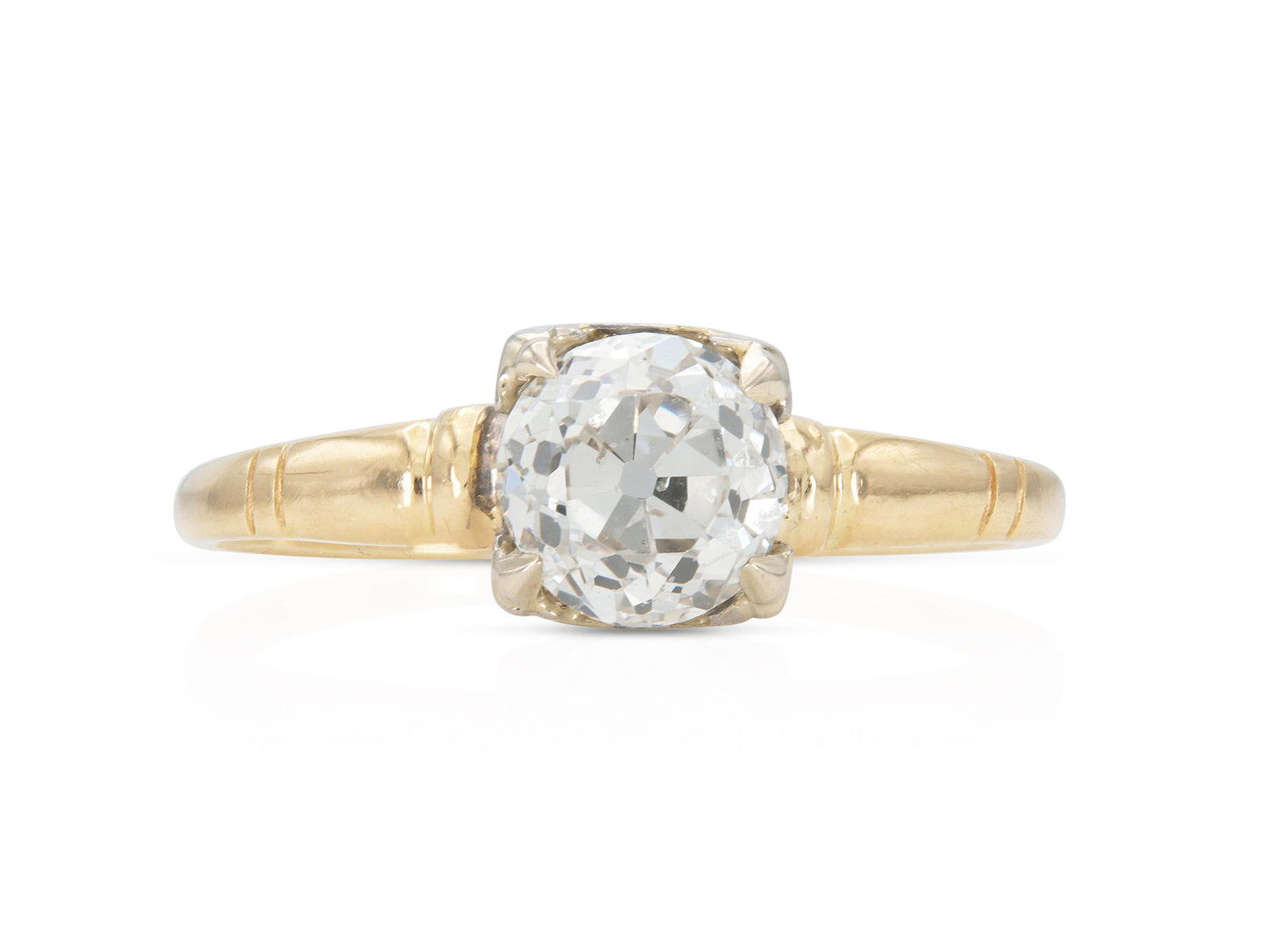 Antique Victorian 0.94 Carat Old European Cut Diamond Engagement Ring