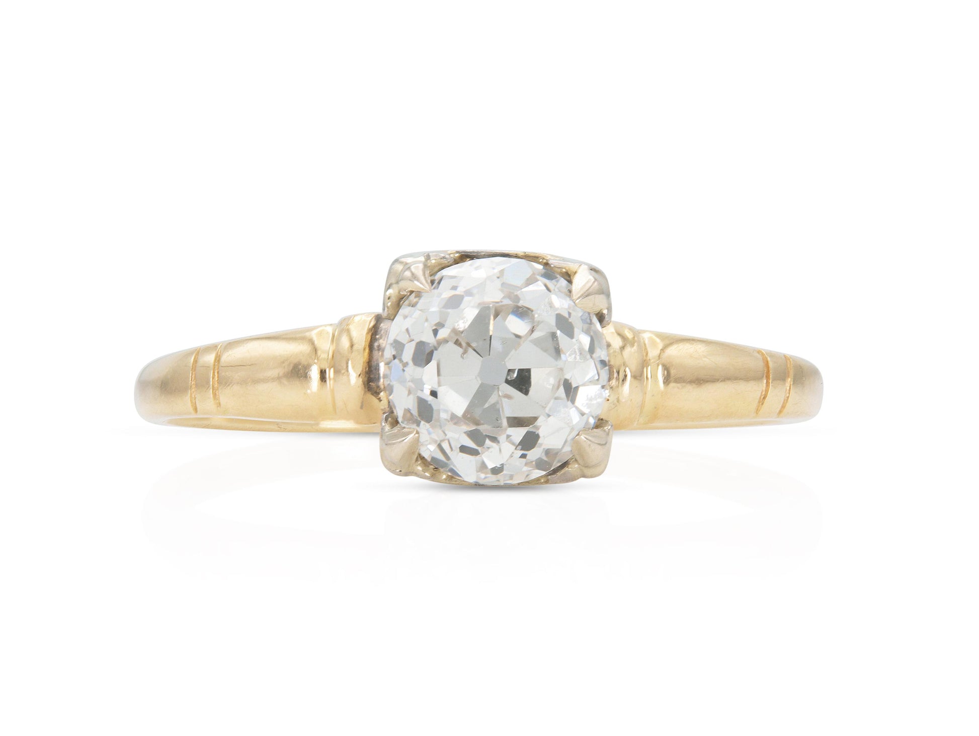 Antique Victorian 0.94 Carat Old European Cut Diamond Engagement Ring