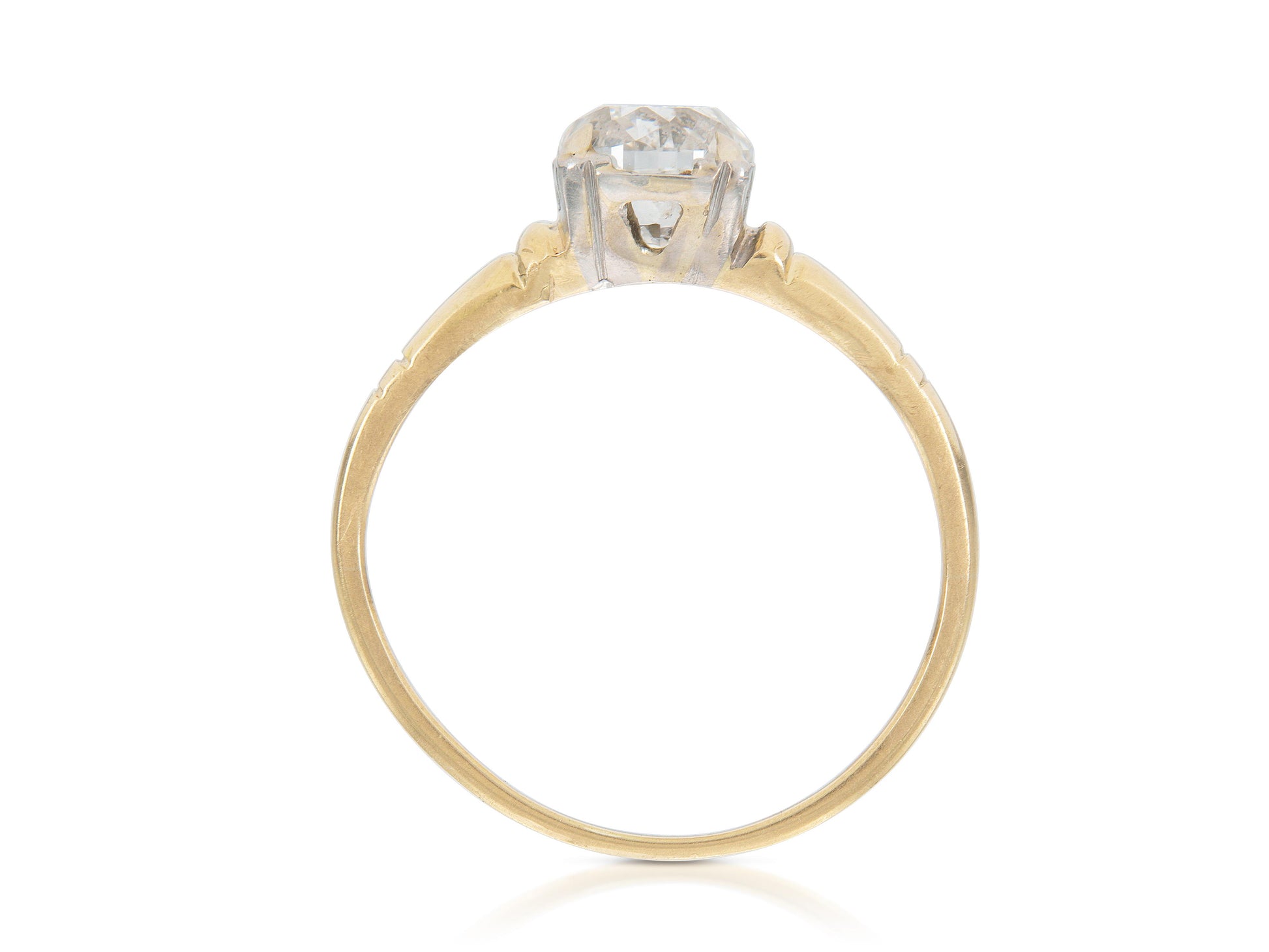 Antique Victorian 0.94 Carat Old European Cut Diamond Engagement Ring