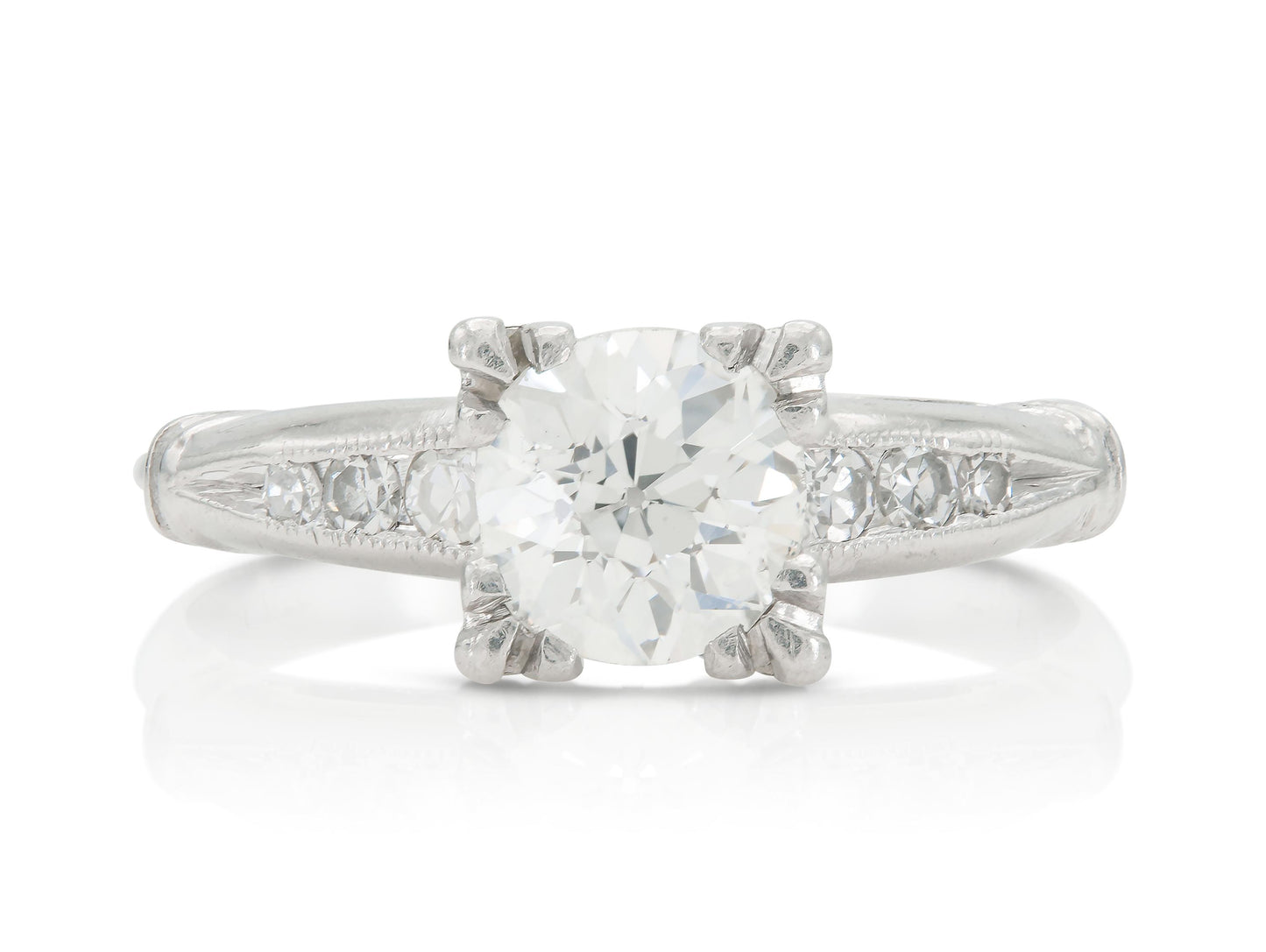 Antique Art Deco 1930s 0.60 Carat Old European Cut Diamond Engagement Ring