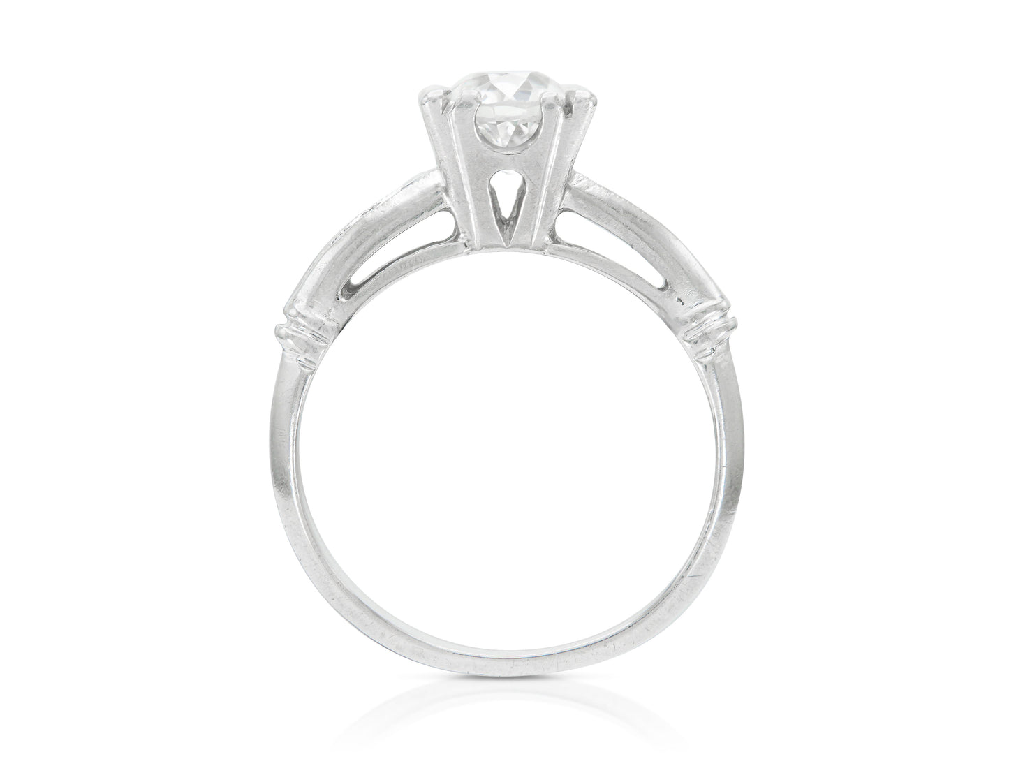 Antique Art Deco 1930s 0.60 Carat Old European Cut Diamond Engagement Ring