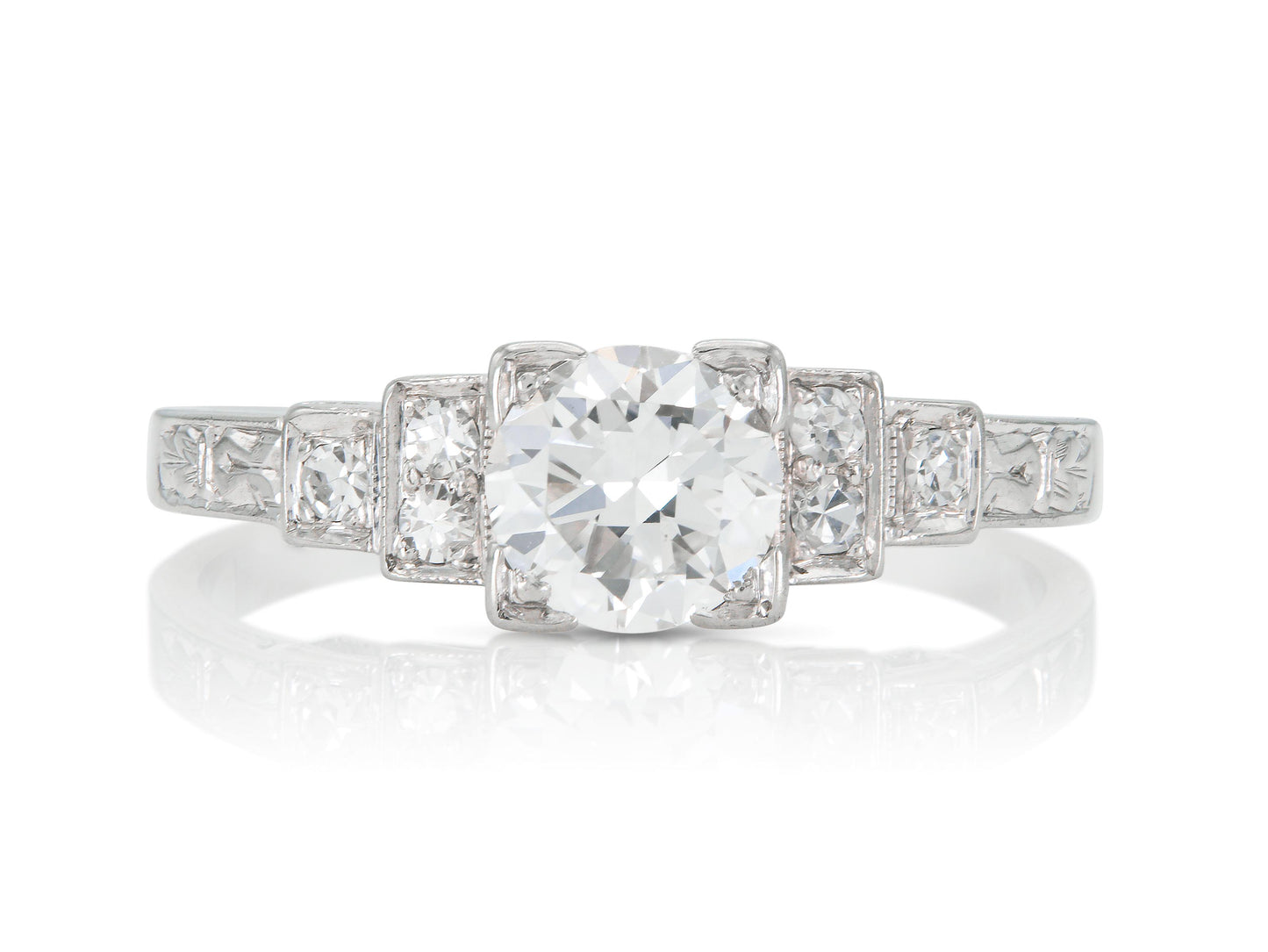 Antique Art Deco 1930s 0.50 Carat Diamond Engagement Ring