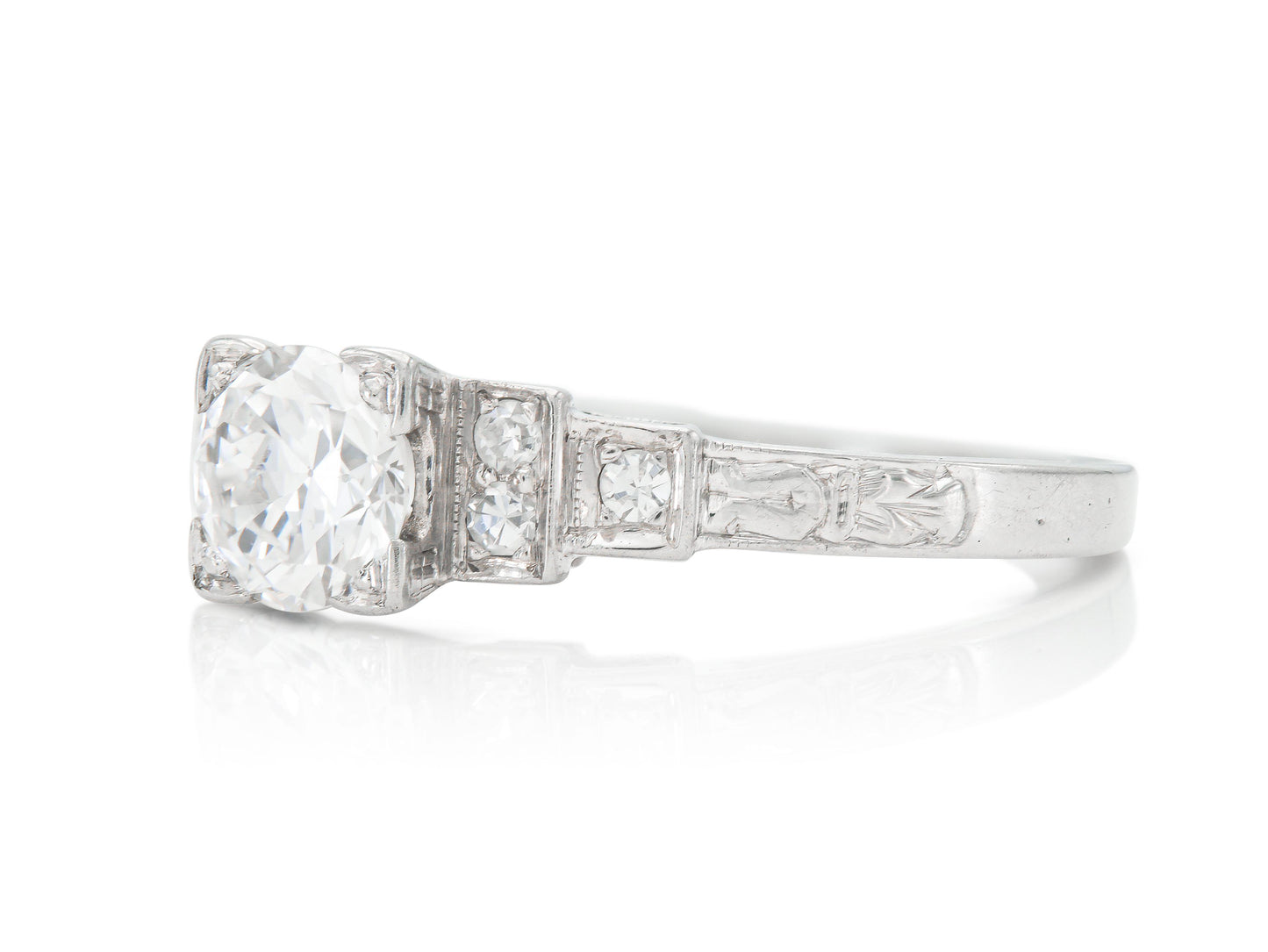 Antique Art Deco 1930s 0.50 Carat Diamond Engagement Ring
