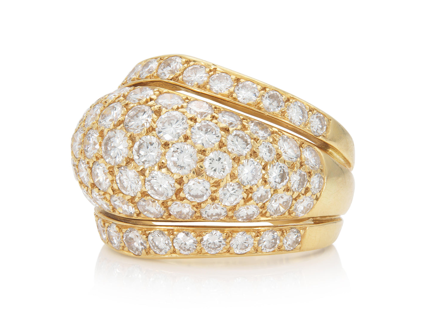 Vintage 1990s Cartier 4.50 Carat Diamond Bombe Ring