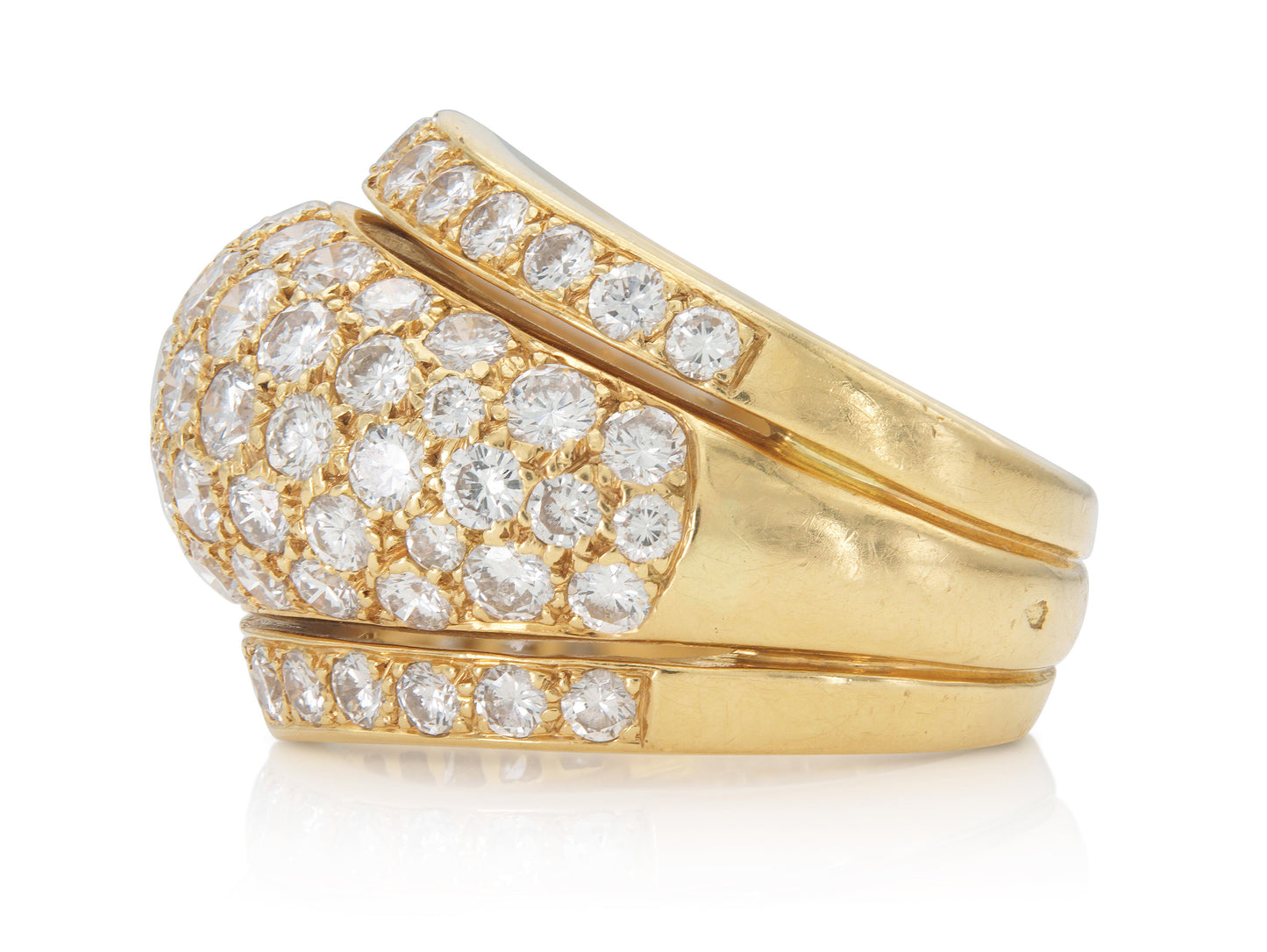 Vintage 1990s Cartier 4.50 Carat Diamond Bombe Ring