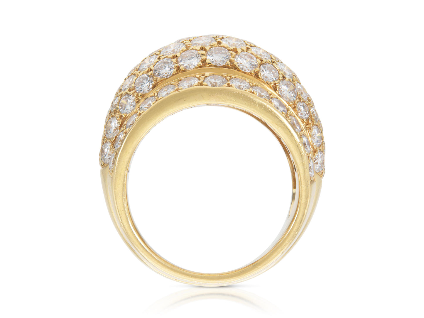 Vintage 1990s Cartier 4.50 Carat Diamond Bombe Ring