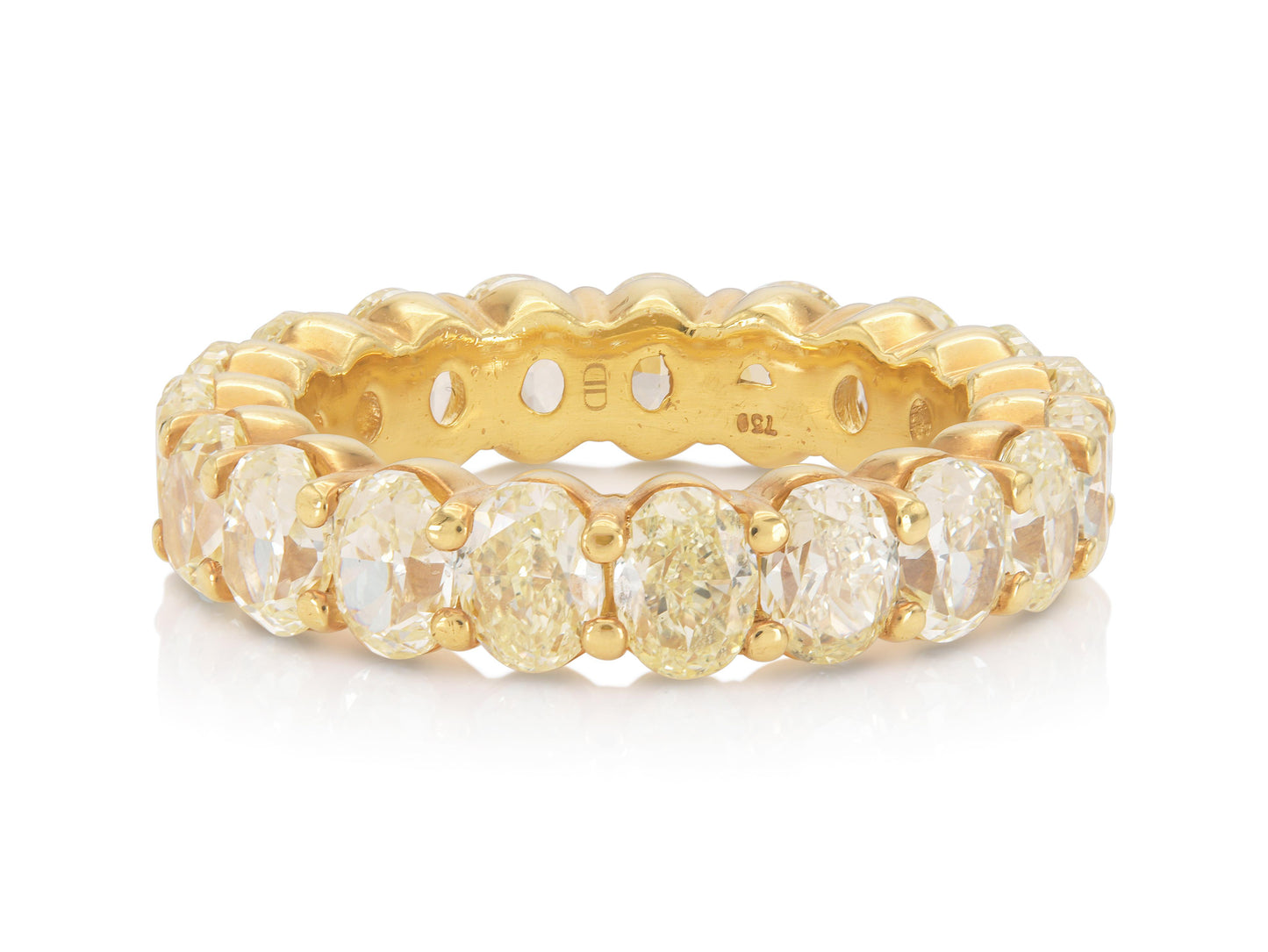 4.75 Carat Fancy Yellow Oval Cut Diamond Eternity Band