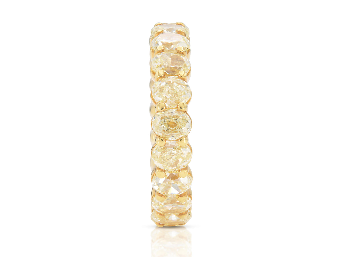 4.75 Carat Fancy Yellow Oval Cut Diamond Eternity Band