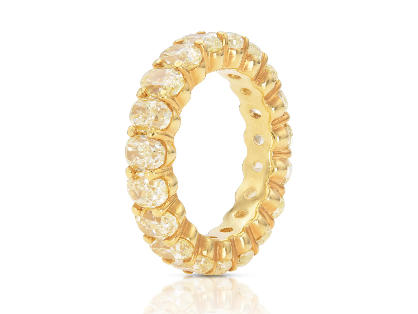 4.75 Carat Fancy Yellow Oval Cut Diamond Eternity Band