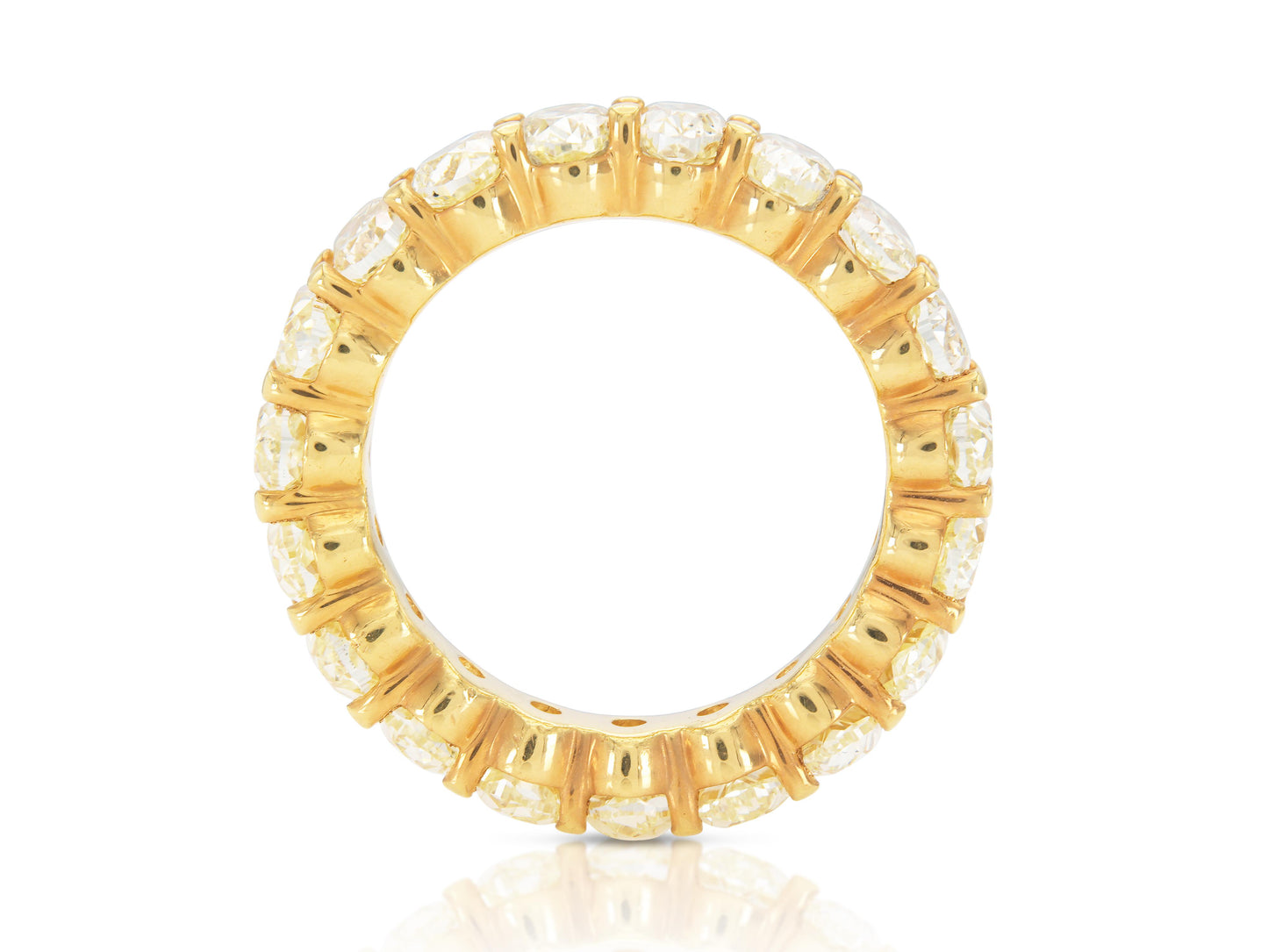4.75 Carat Fancy Yellow Oval Cut Diamond Eternity Band