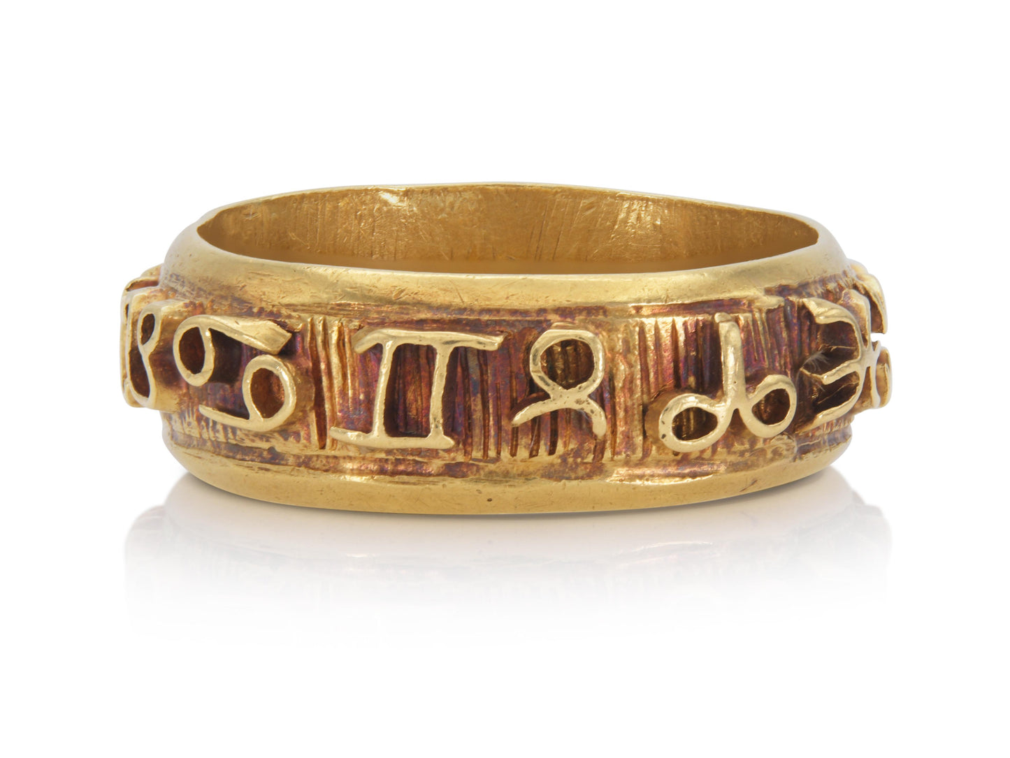 Vintage 1960s Gold and Enamel Zodiac Band