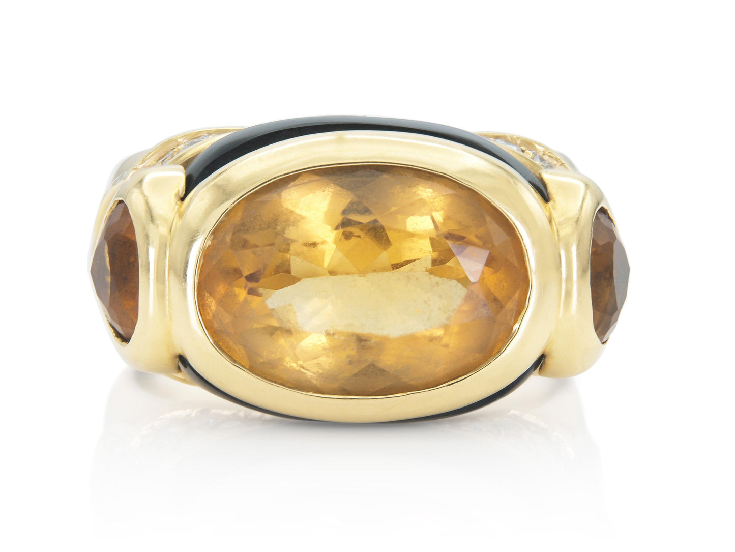 Marina B Citrine, Onyx & Diamond Ring