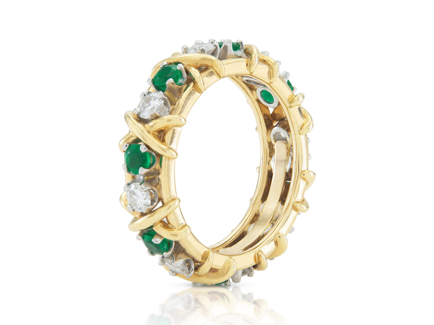 Tiffany & Co. Jean Schlumberger Sixteen Stone Ring with Emeralds