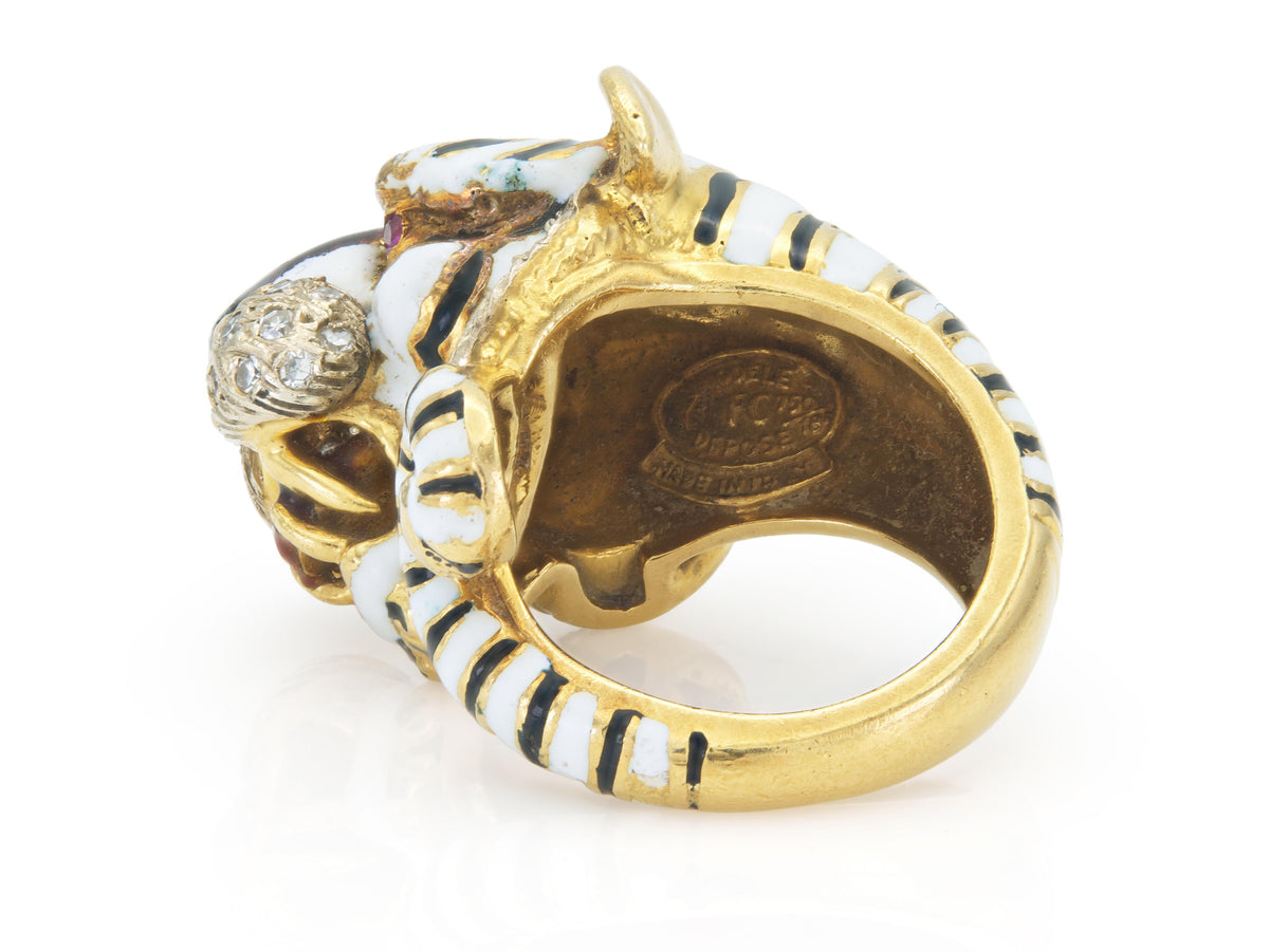 Vintage 1960s Frascarolo Tiger Ring