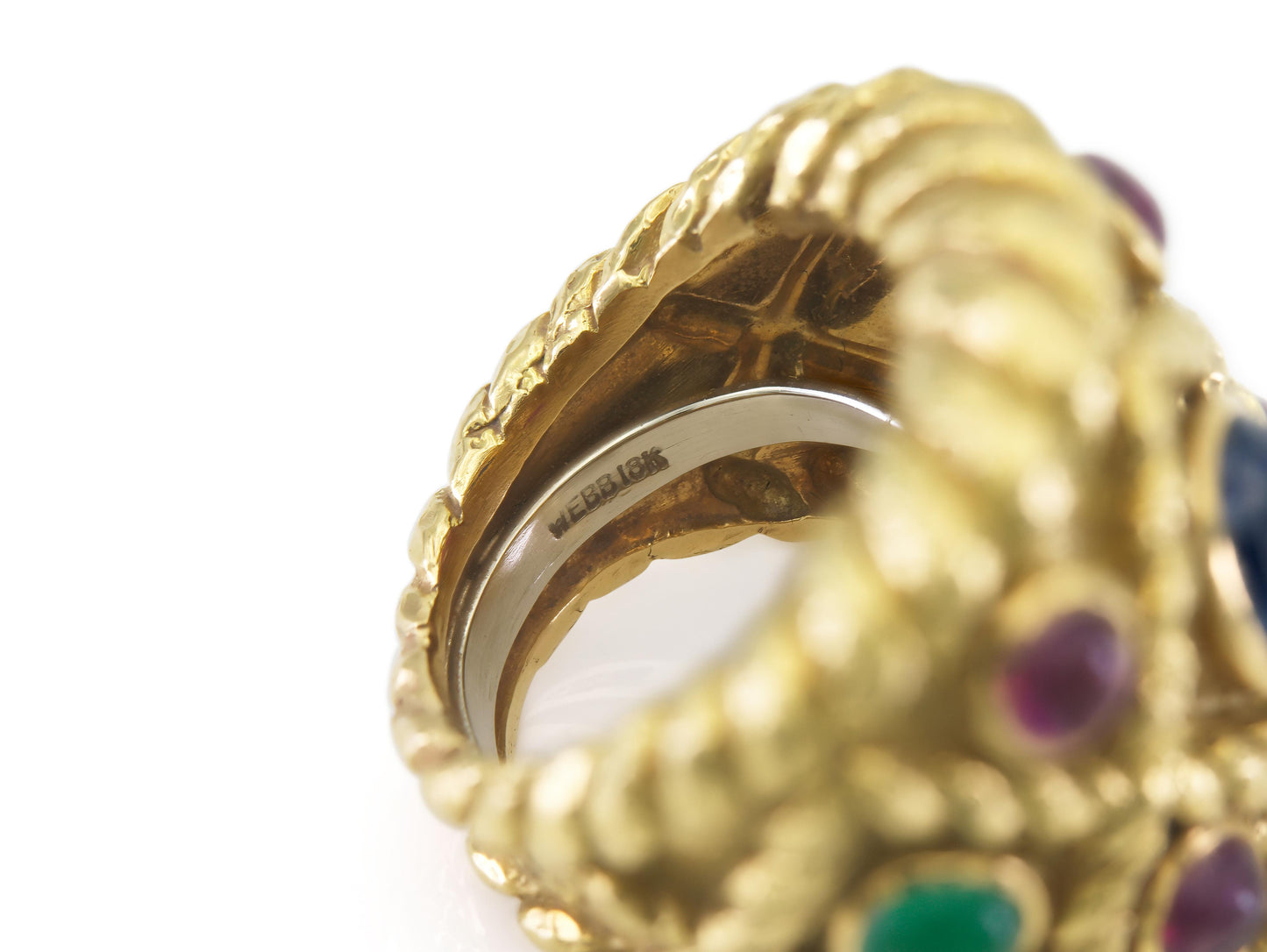 Vintage 1970s David Webb Gold and Multi-Gemstone Ring