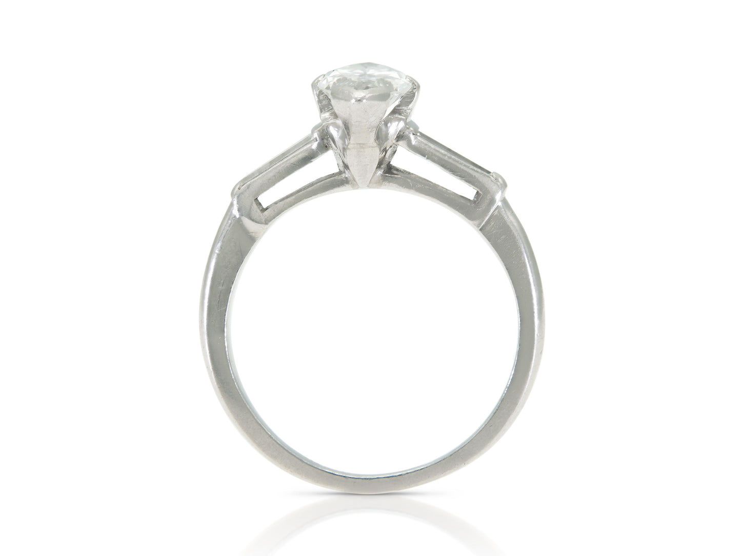 Antique Art Deco 1920s 1.00 Carat Marquise Cut Diamond Engagement Ring
