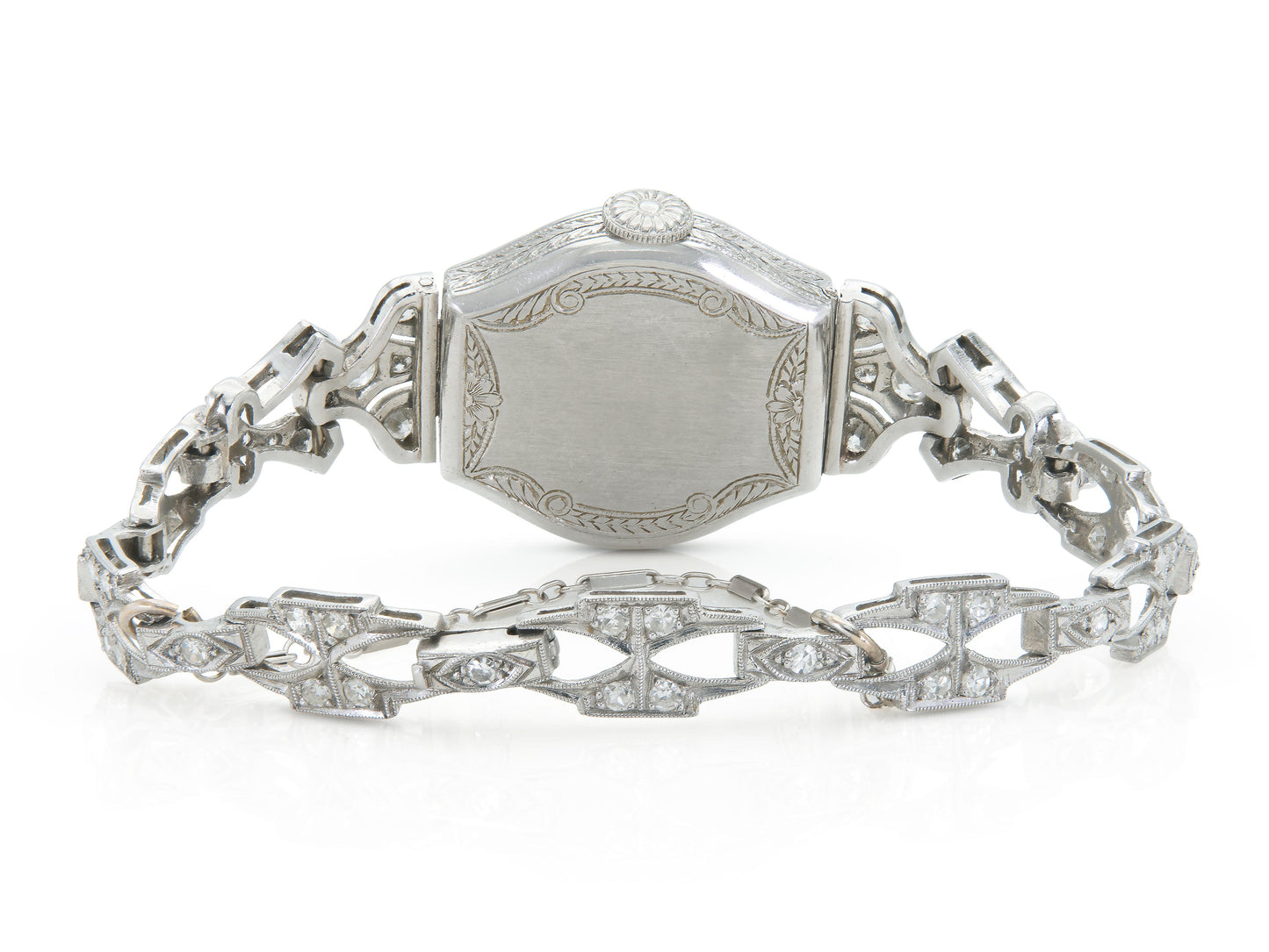 Antique Art Deco 1920s 4.50 Carat Diamond Watch