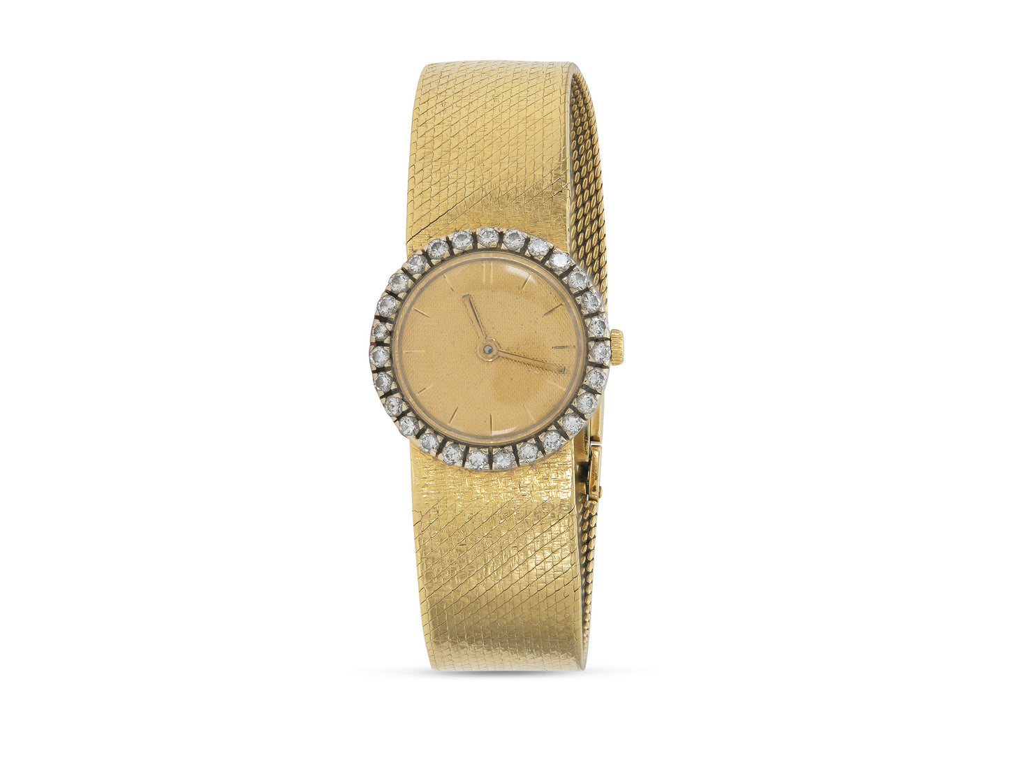 Vintage 1950s Boucheron Omega Gold Watch with Diamonds