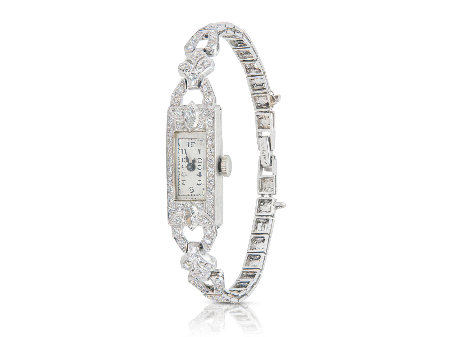 Antique Art Deco 1920s 3.00 Carat Diamond Watch