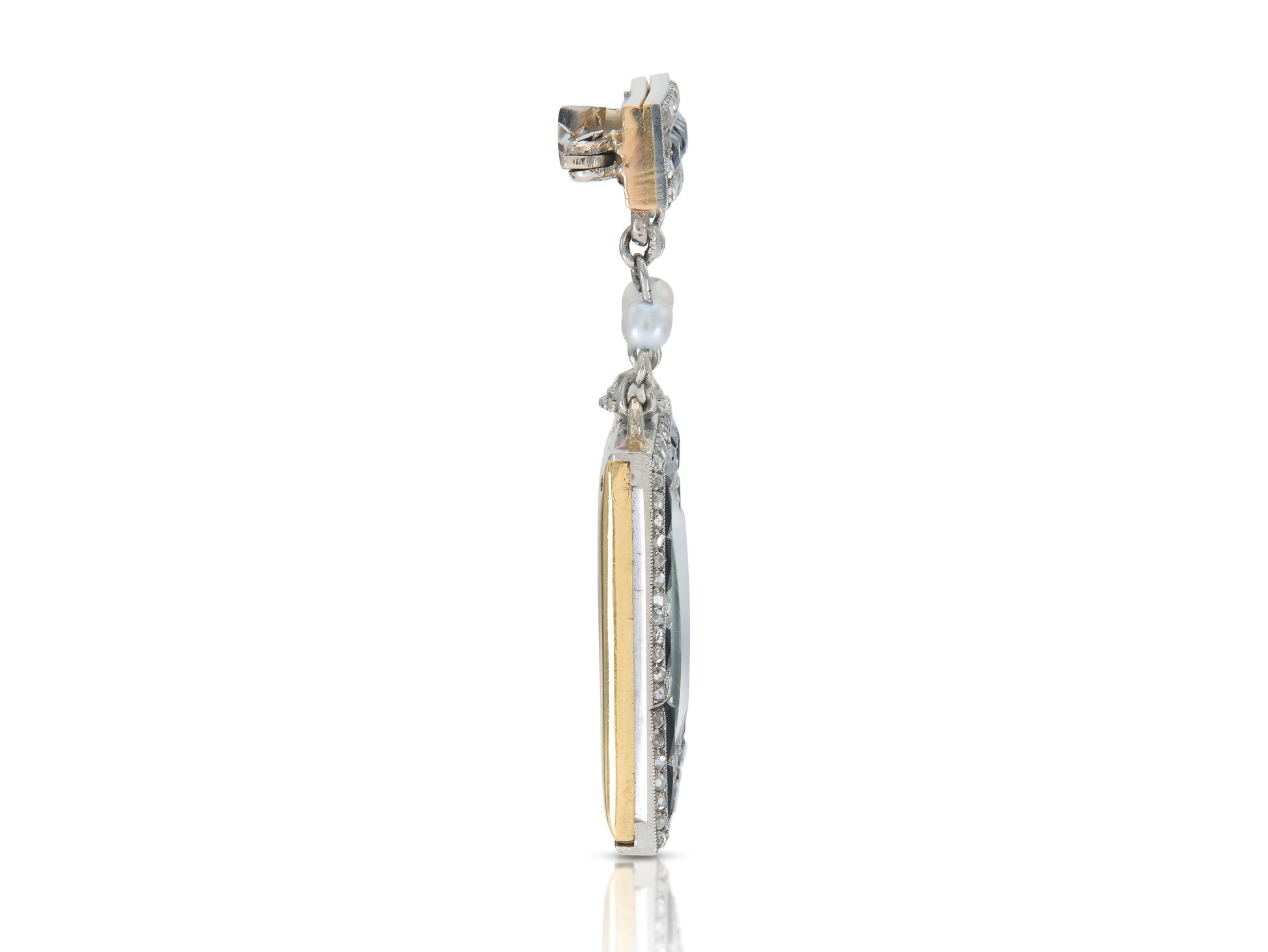 Antique Art Deco 1920s Cartier Diamond and Onyx Watch Brooch
