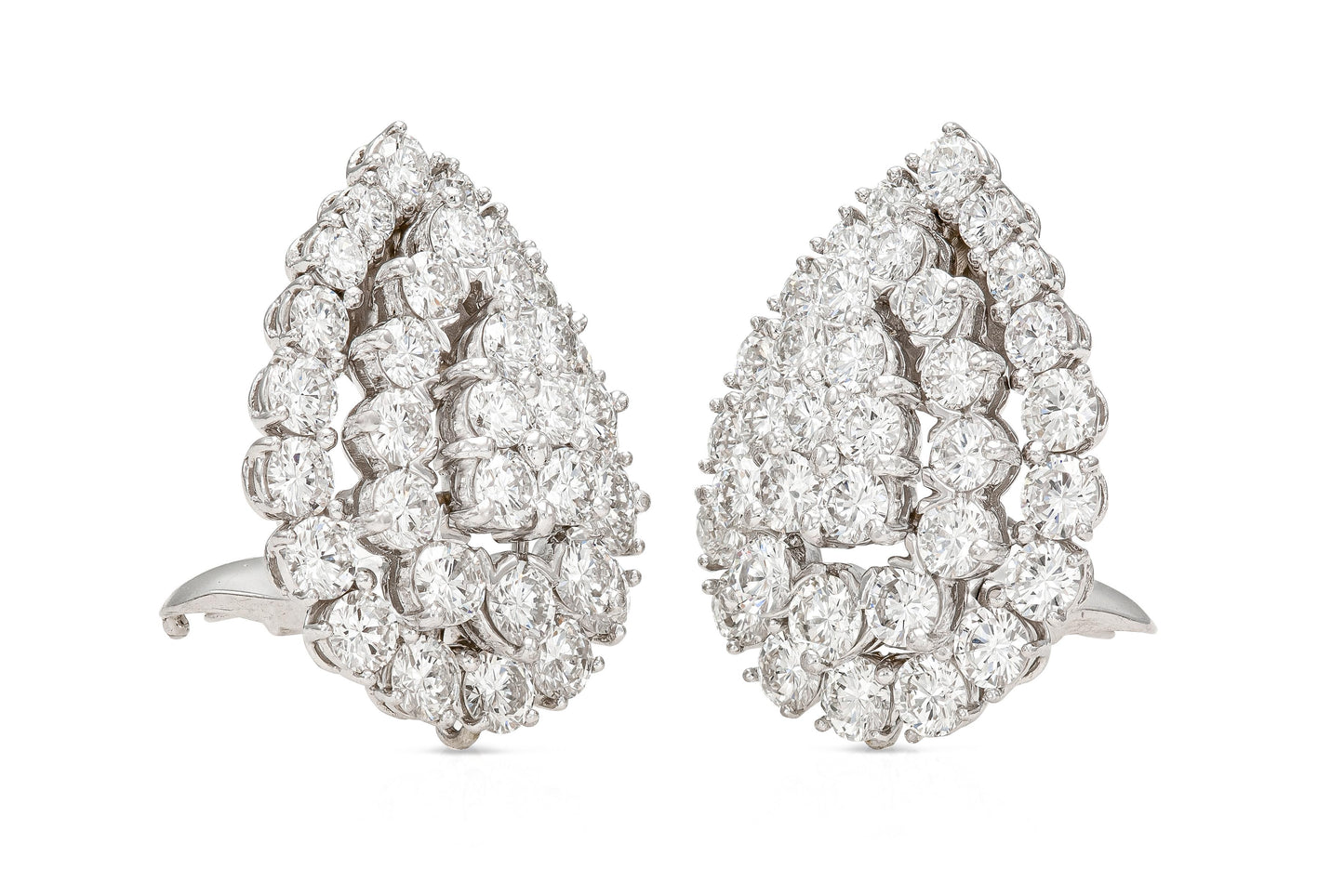 Vintage 1960s David Webb 12.00 Carat Diamond Earrings