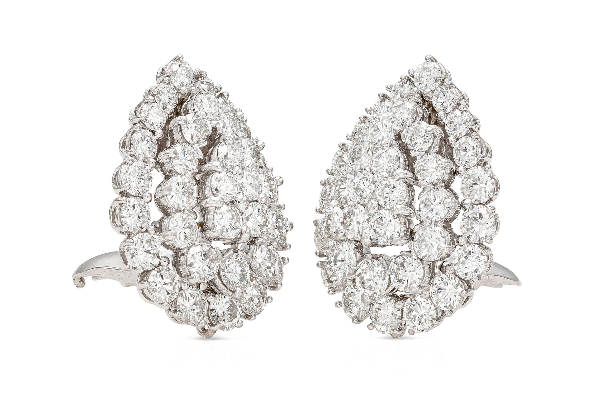 Vintage 1960s David Webb 12.00 Carat Diamond Earrings