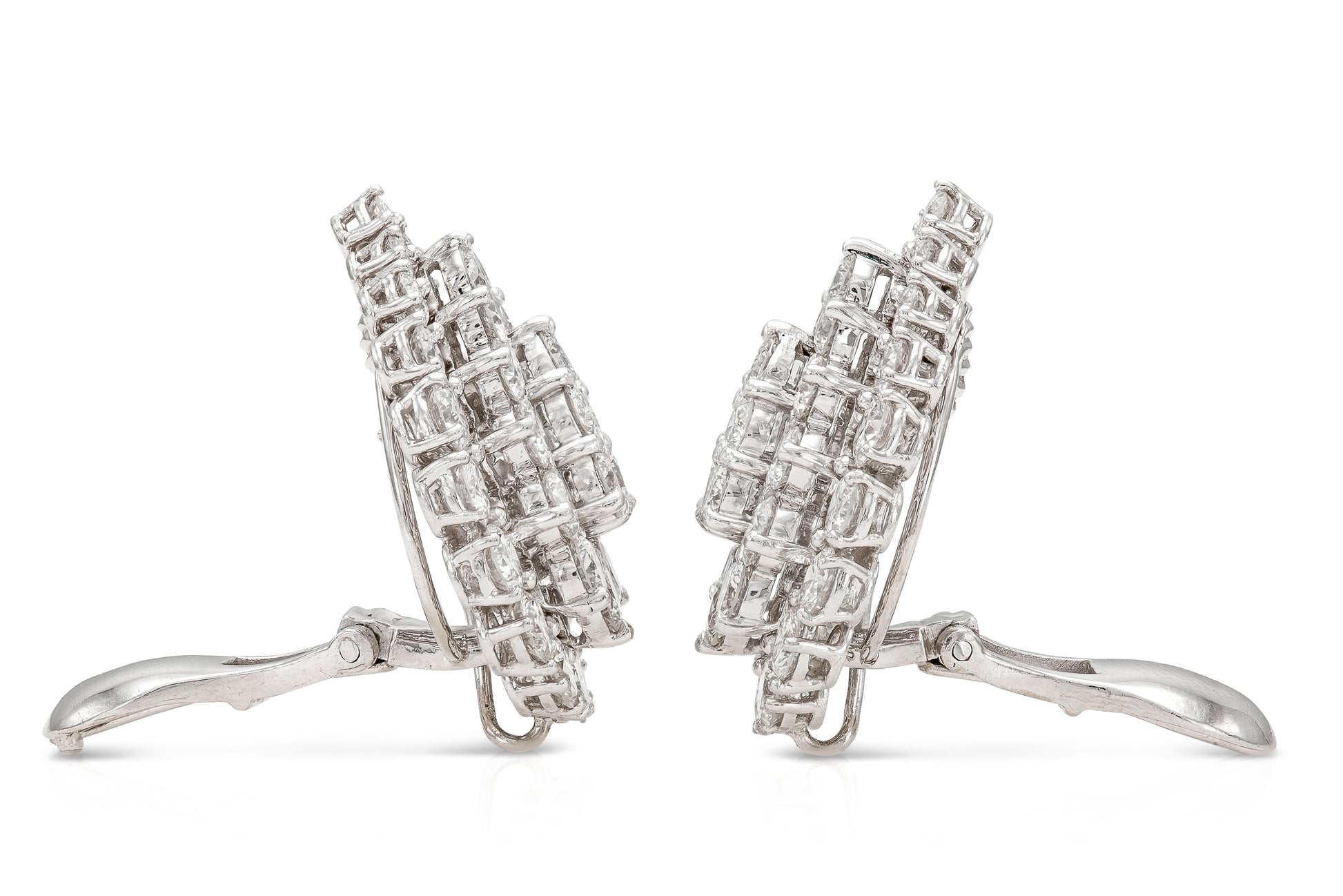 Vintage 1960s David Webb 12.00 Carat Diamond Earrings