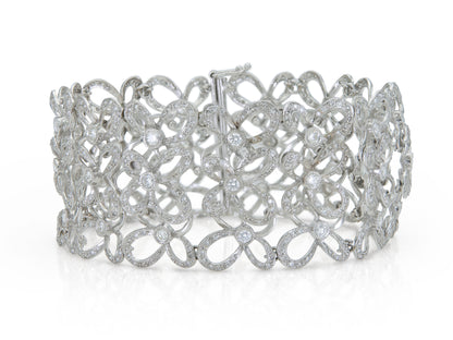 4.30 Carat Round Cut Diamonds Butterfly Links Bracelet