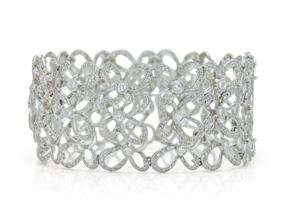 4.30 Carat Round Cut Diamonds Butterfly Links Bracelet