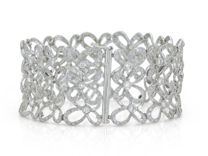 4.30 Carat Round Cut Diamonds Butterfly Links Bracelet