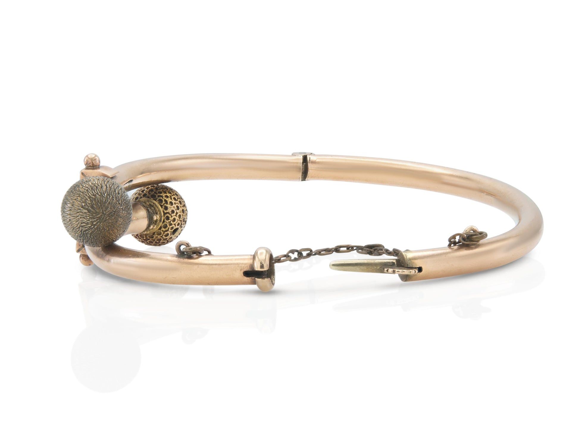 Antique Victorian Bypass Hinged Bangle Bracelet with Turquoises