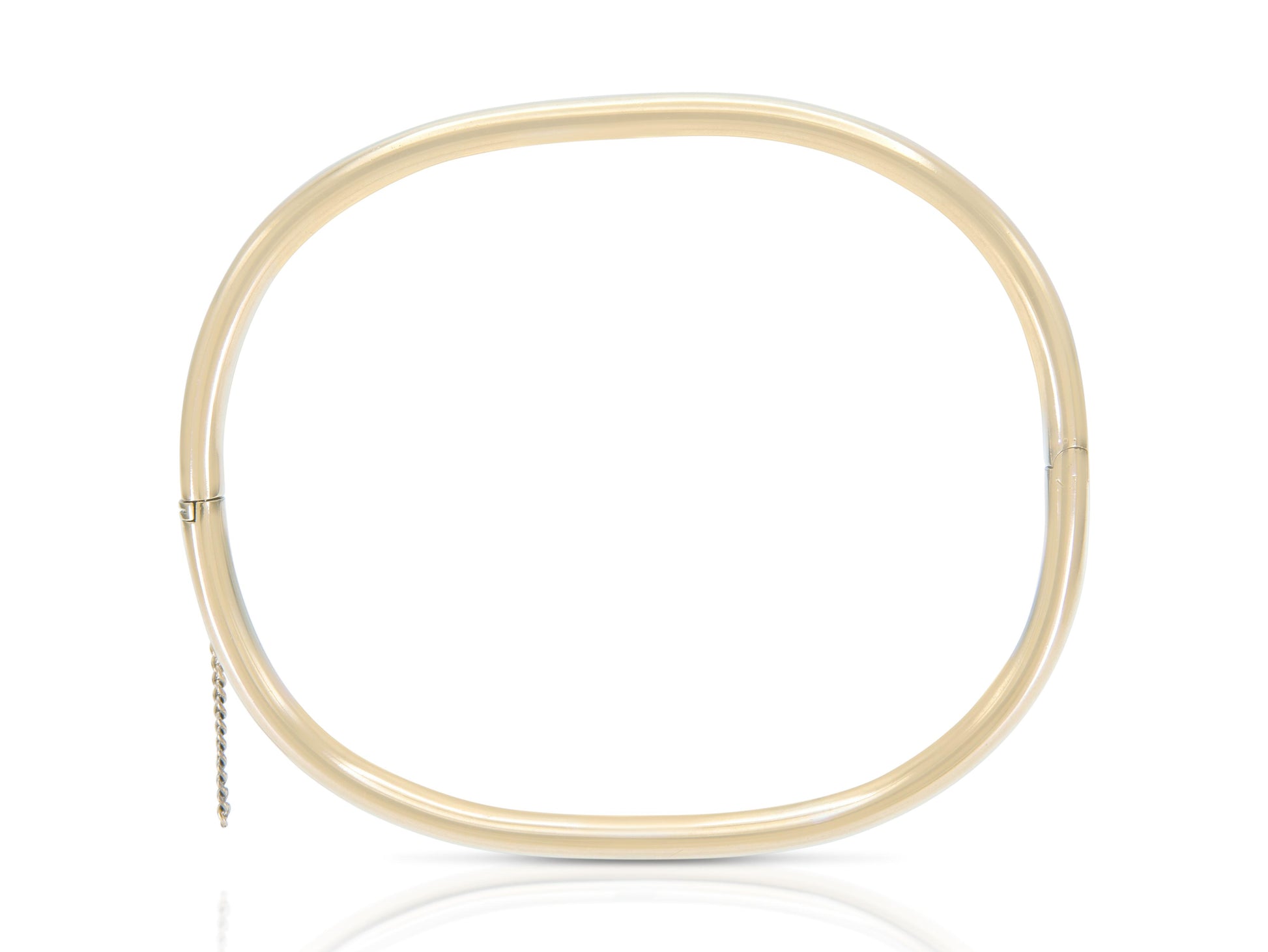 Gold Hinged Rectangular Bangle