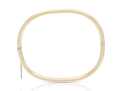 Gold Hinged Rectangular Bangle