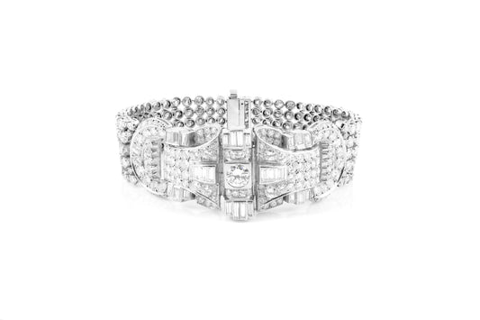 Vintage 1940s 40.00 Carat Diamond Bracelet