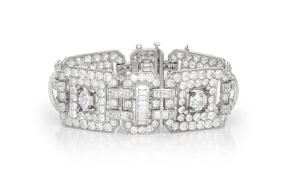 Antique Art Deco 1930s 41.65 Carat Diamond Bracelet