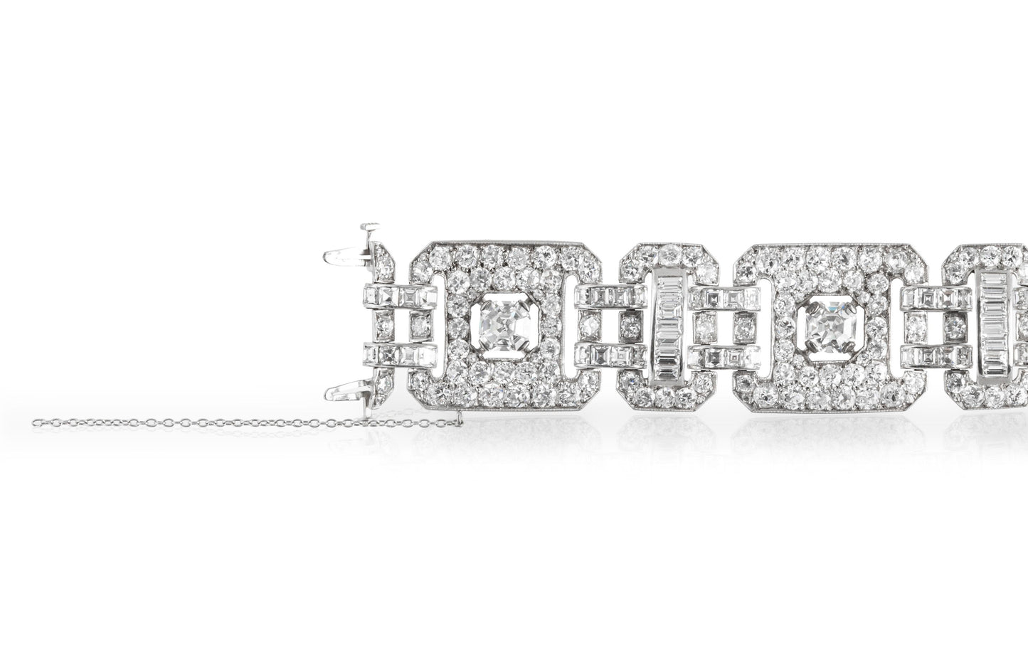 Antique Art Deco 1930s 41.65 Carat Diamond Bracelet