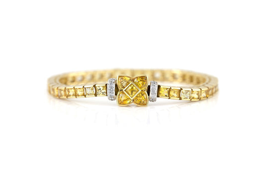 8.50 Carat Yellow Sapphire Line Bracelet