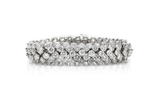 Vintage 1970s David Webb 33.80 Carat Diamond Bombe Bracelet