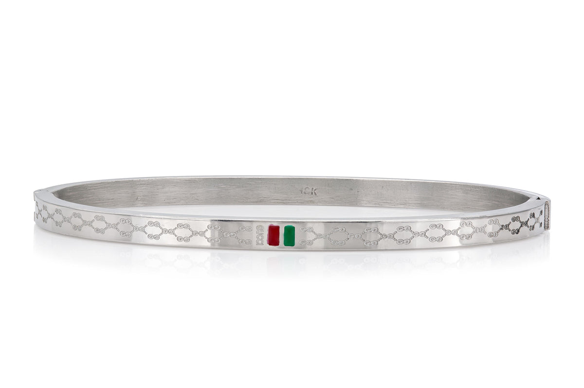 Gucci White Gold Bangle Bracelet – Eric Originals & Antiques Ltd