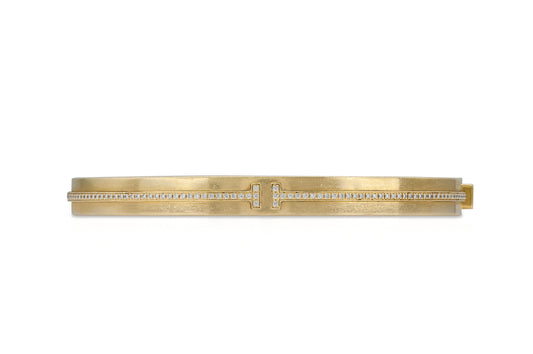 Tiffany & Co. T Hinged Bangle Bracelet with Diamonds