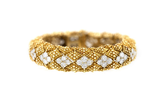 Vintage 1950s David Webb Gold and Diamond Bracelet