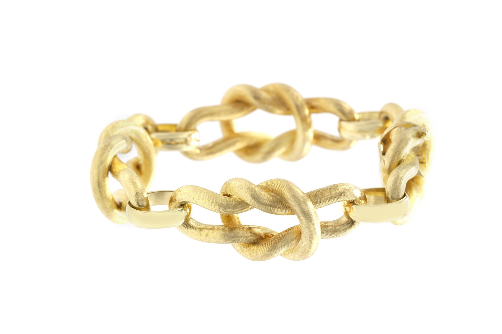 Vintage 1970s Brushed Gold Knot Link Bracelet