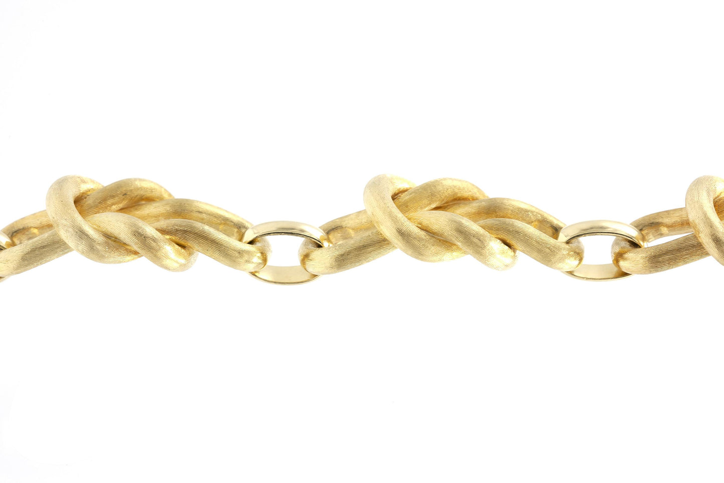 Vintage 1970s Brushed Gold Knot Link Bracelet